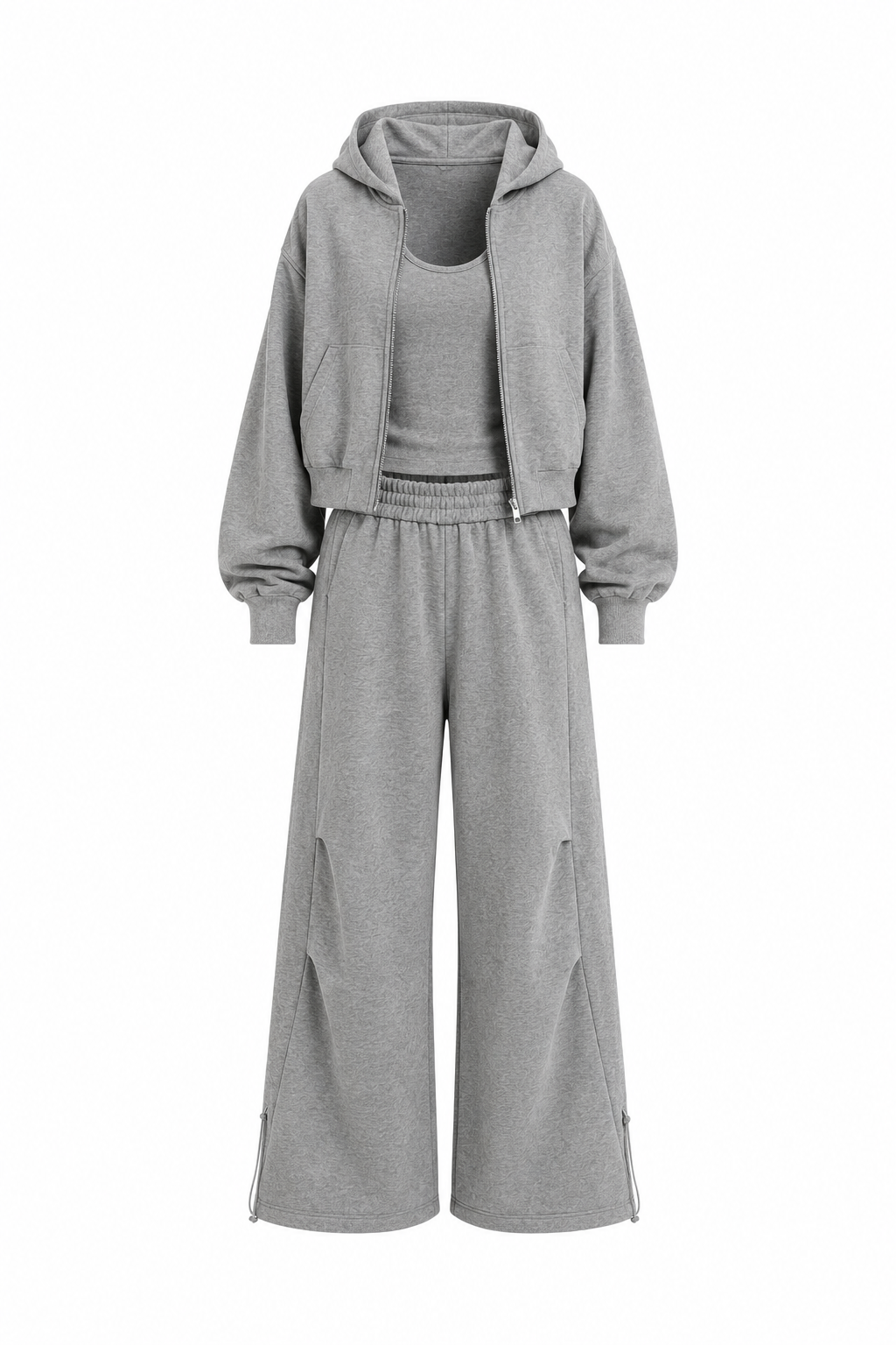 The Heather Set (Gray Hoodie + Tank + Sweatpants)