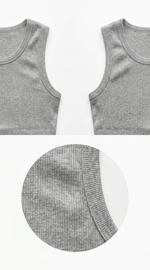 Gray Ribbed Tank Top