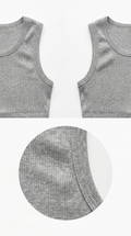 Gray Ribbed Tank Top