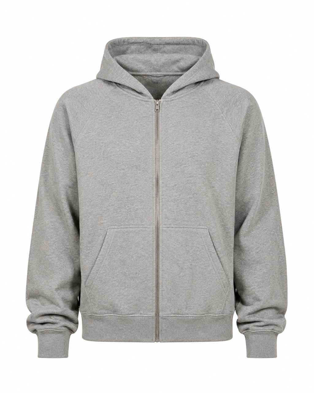 Gray Oversized Zip Hoodie