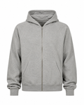 Gray Oversized Zip Hoodie