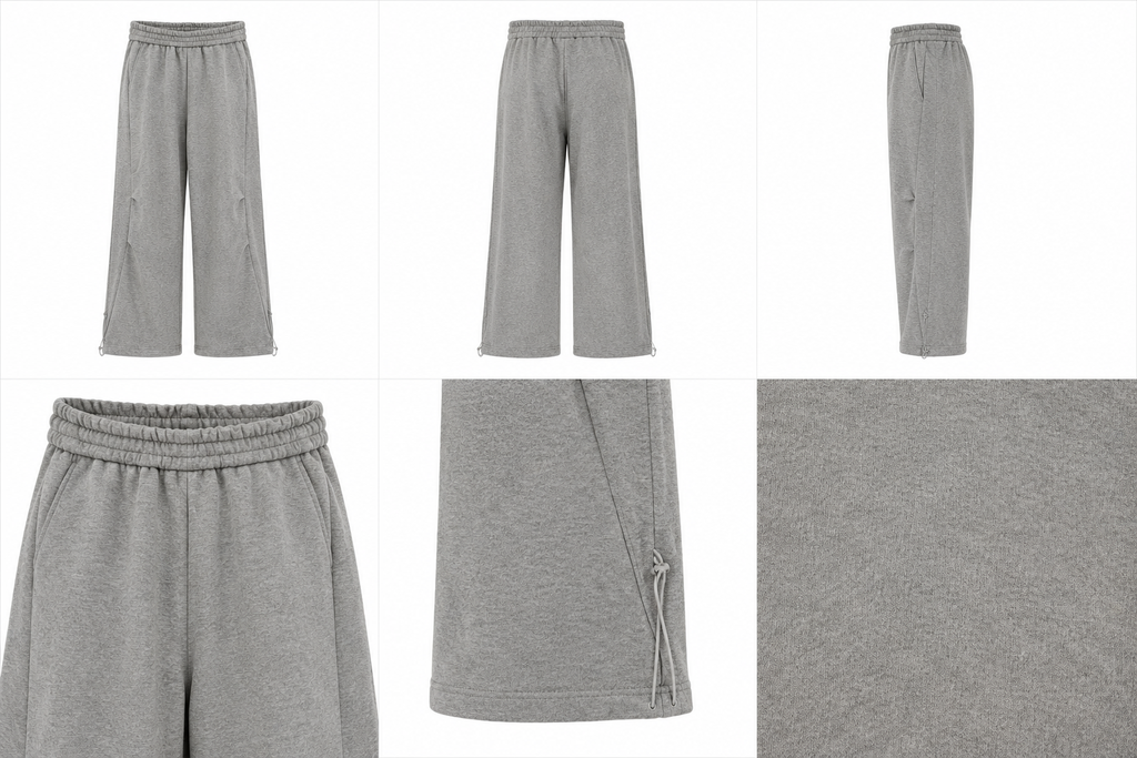 Gray Wide Leg Sweatpants